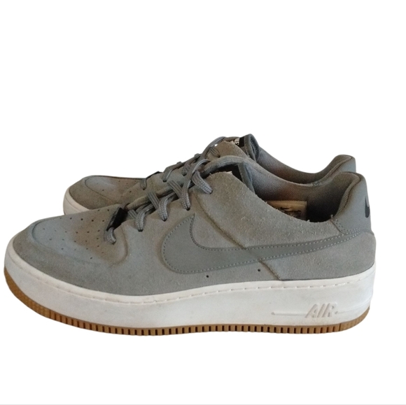 Nike Air Force 1 Sage Low Top Cool Grey Suede Sneakers Men's Size 9.5 - Picture 6 of 12